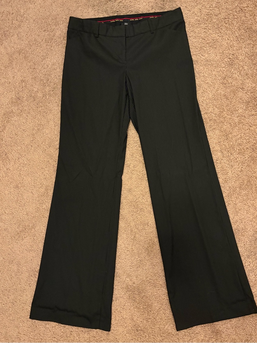 Express Pinstripe Pantsuit Pants in Black with Subtle Silver Stripes
